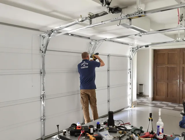Seekonk Garage Door Repair certified technician performing precision garage door repair in Seekonk
