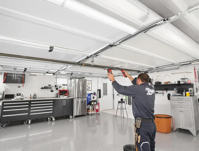 Overhead garage door repair service by Seekonk Garage Door Repair in Seekonk