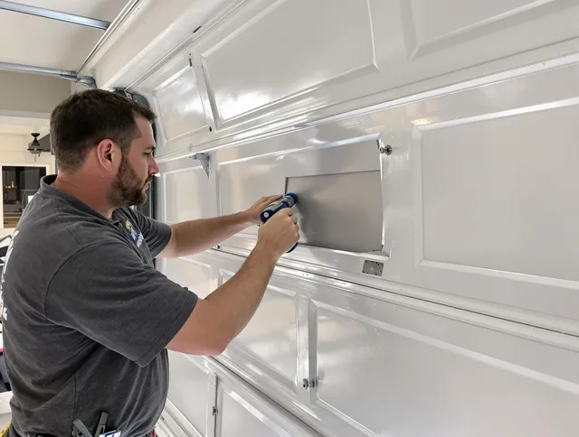 Garage door panel repair by Seekonk Garage Door Repair in Seekonk